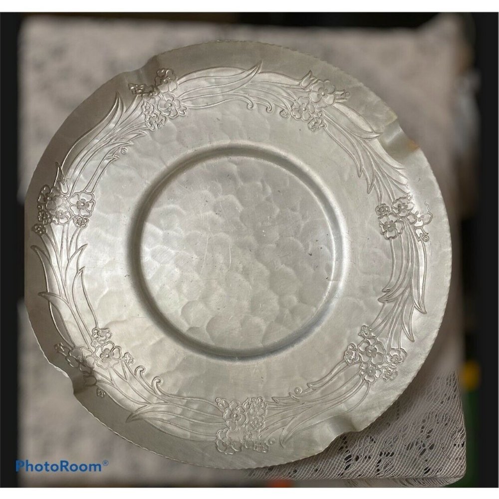 Intaglio Design Forged Aluminum Plate‎ Bowl EMPC Floral  11"